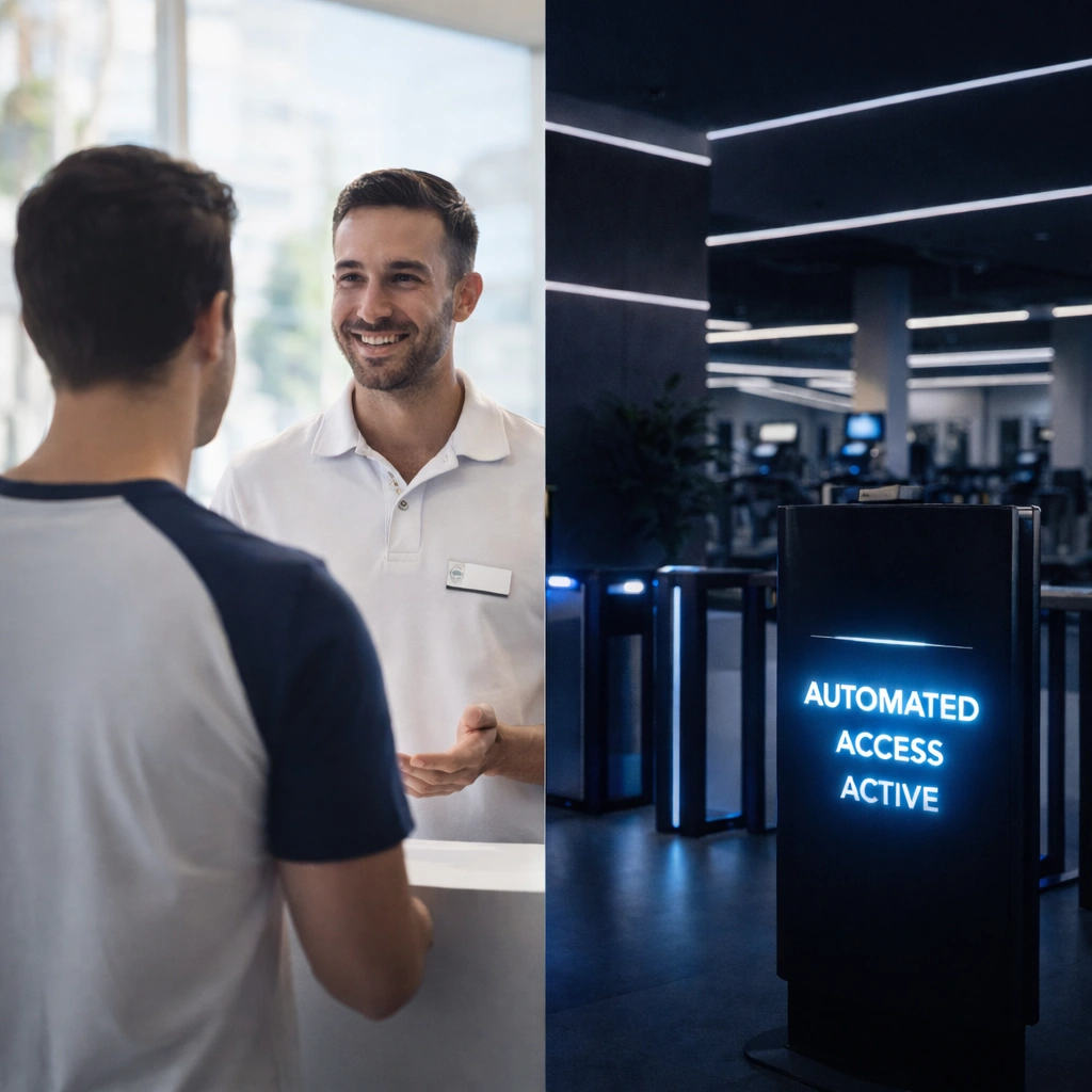 Hybrid Staffing & Management Solutions Gymtiva unstaffed gym management software showing hybrid staffing schedules